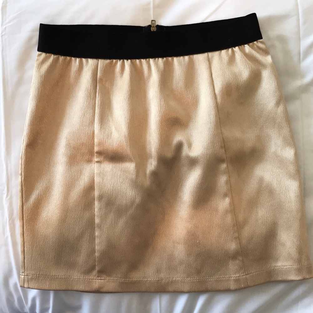 Gold mini skirt